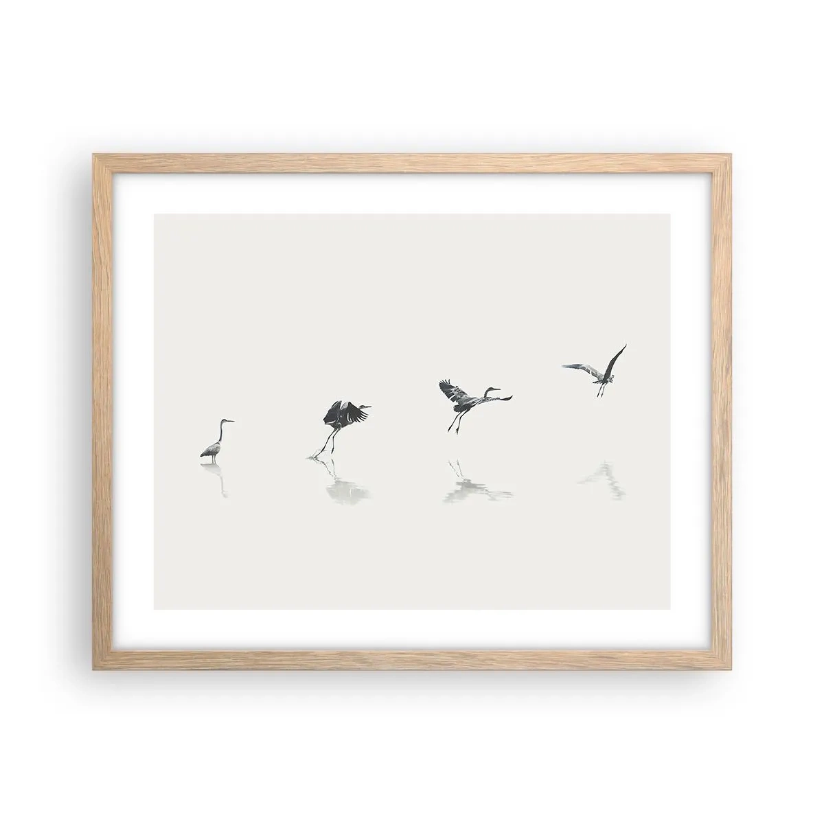 Poster în ramă de stejar deschis - Patru pași simpli - 50x40 cm