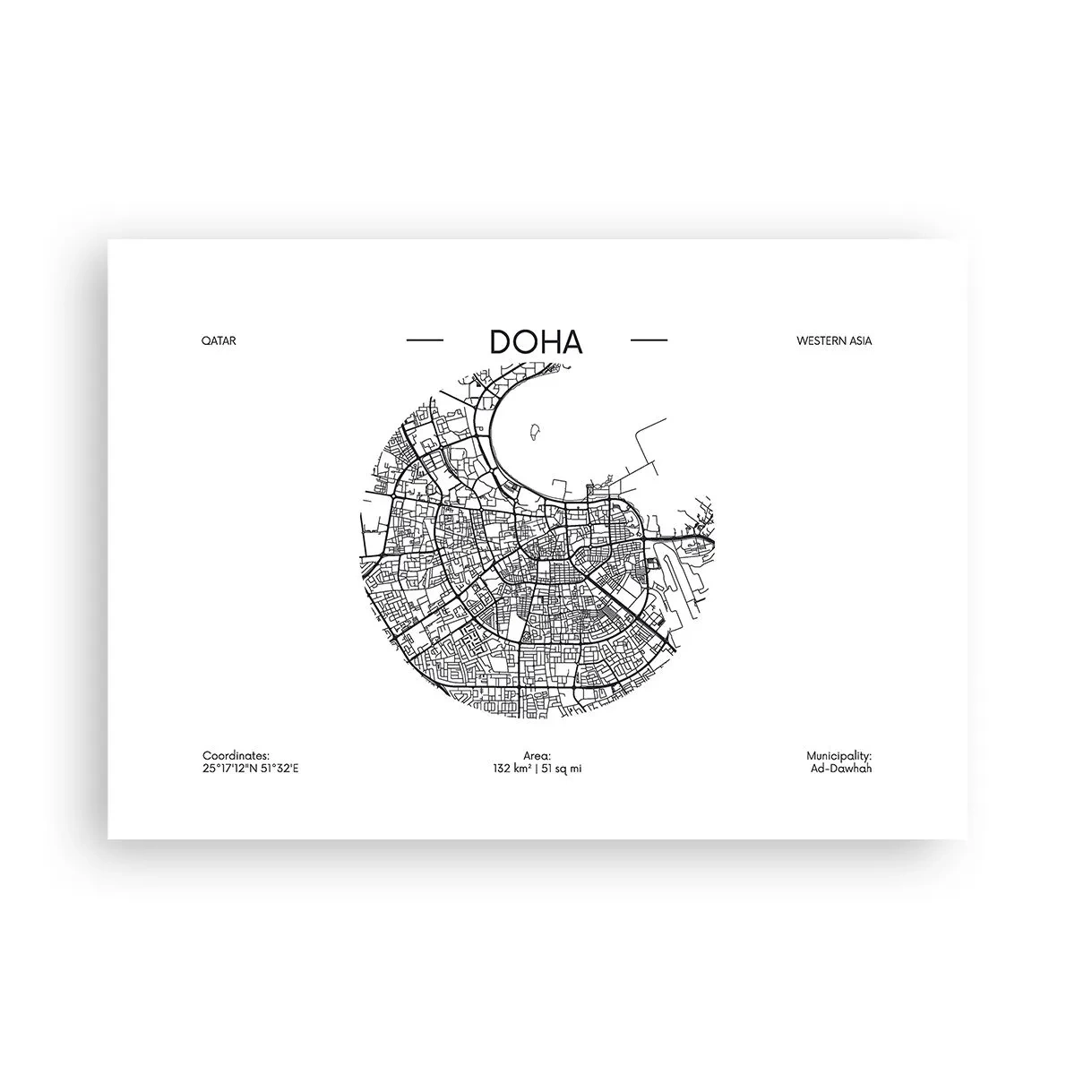 Poster - Anatomia orașului Doha - 100x70 cm