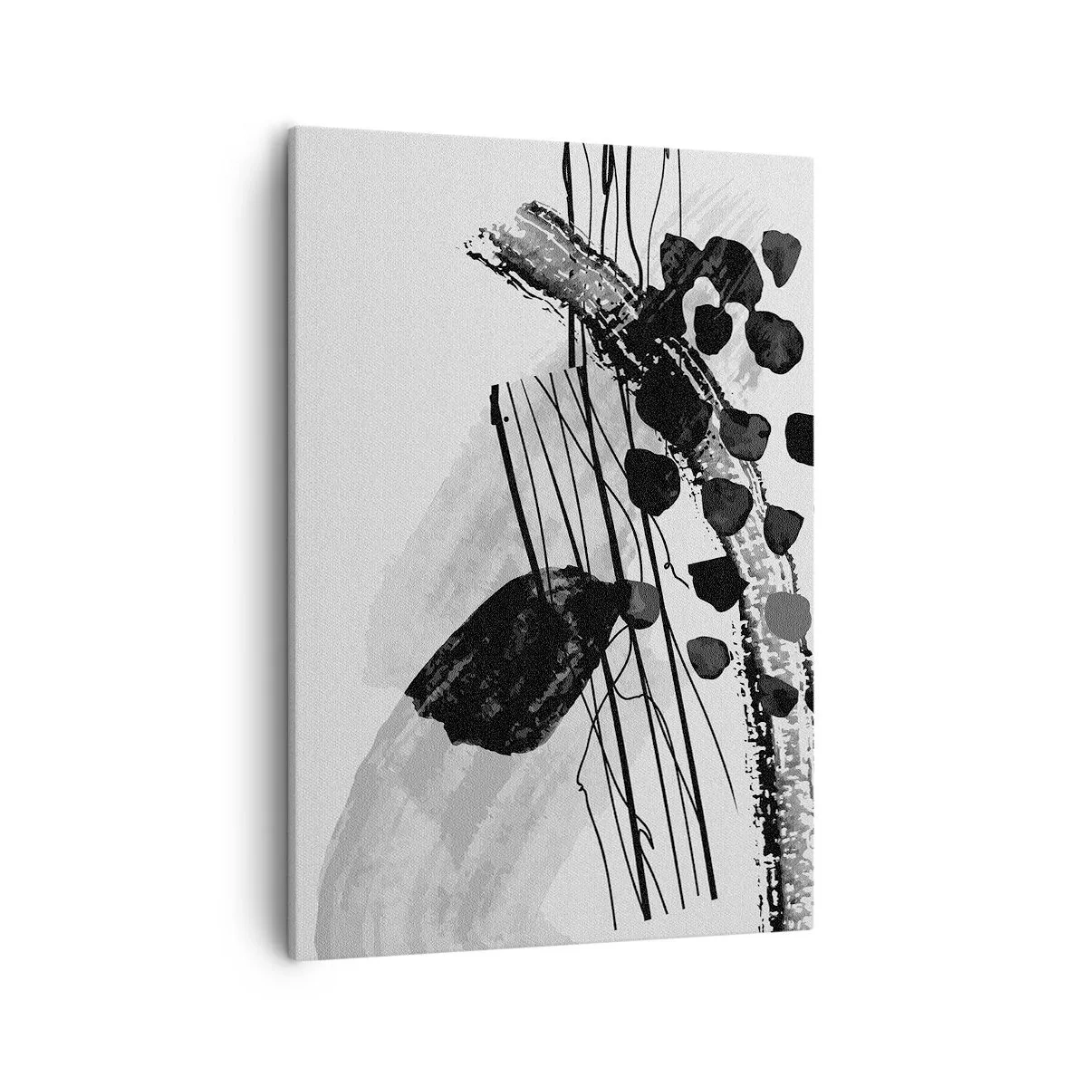 Tablou pe pânză - Abstracție organică în negru și alb - 50x70 cm
