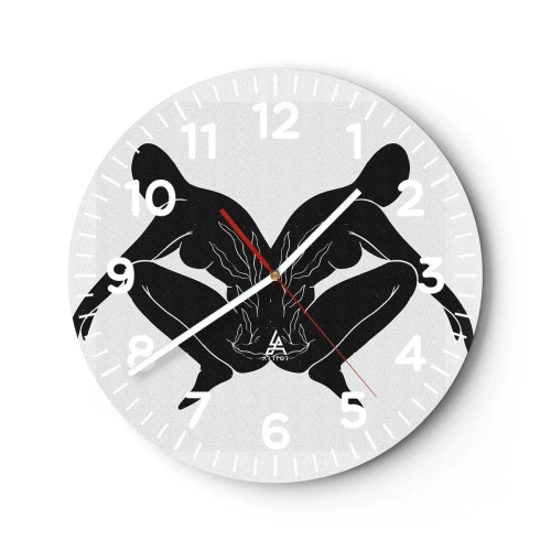 Ceas de perete - Ceas pe sticlă - Suflet comun - 30x30 cm