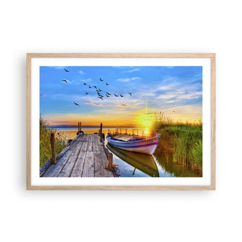Poster în ramă de stejar deschis - La revedere, până mâine - 70x50 cm