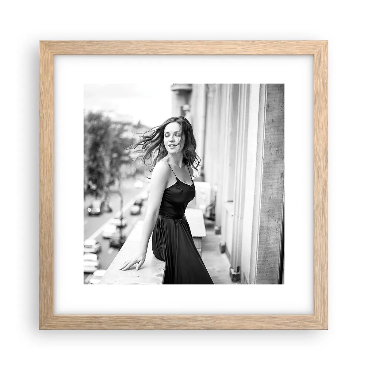 Poster în ramă de stejar deschis - Cu siguranță e o fată pariziană - 30x30 cm