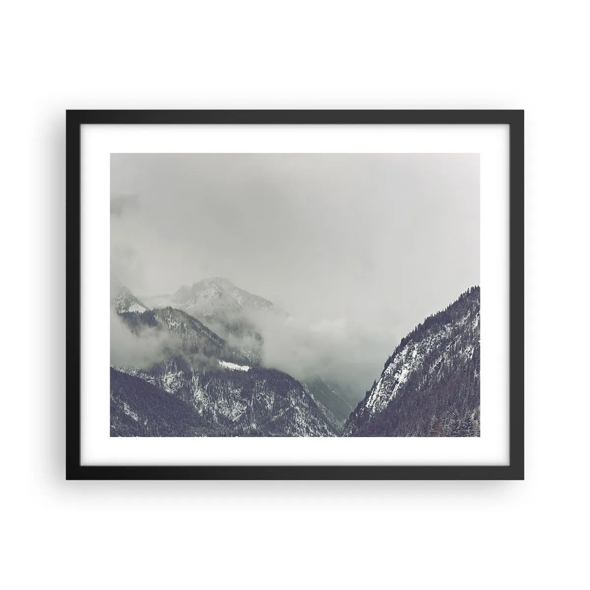 Poster în ramă neagră - Valea cețoasă - 50x40 cm