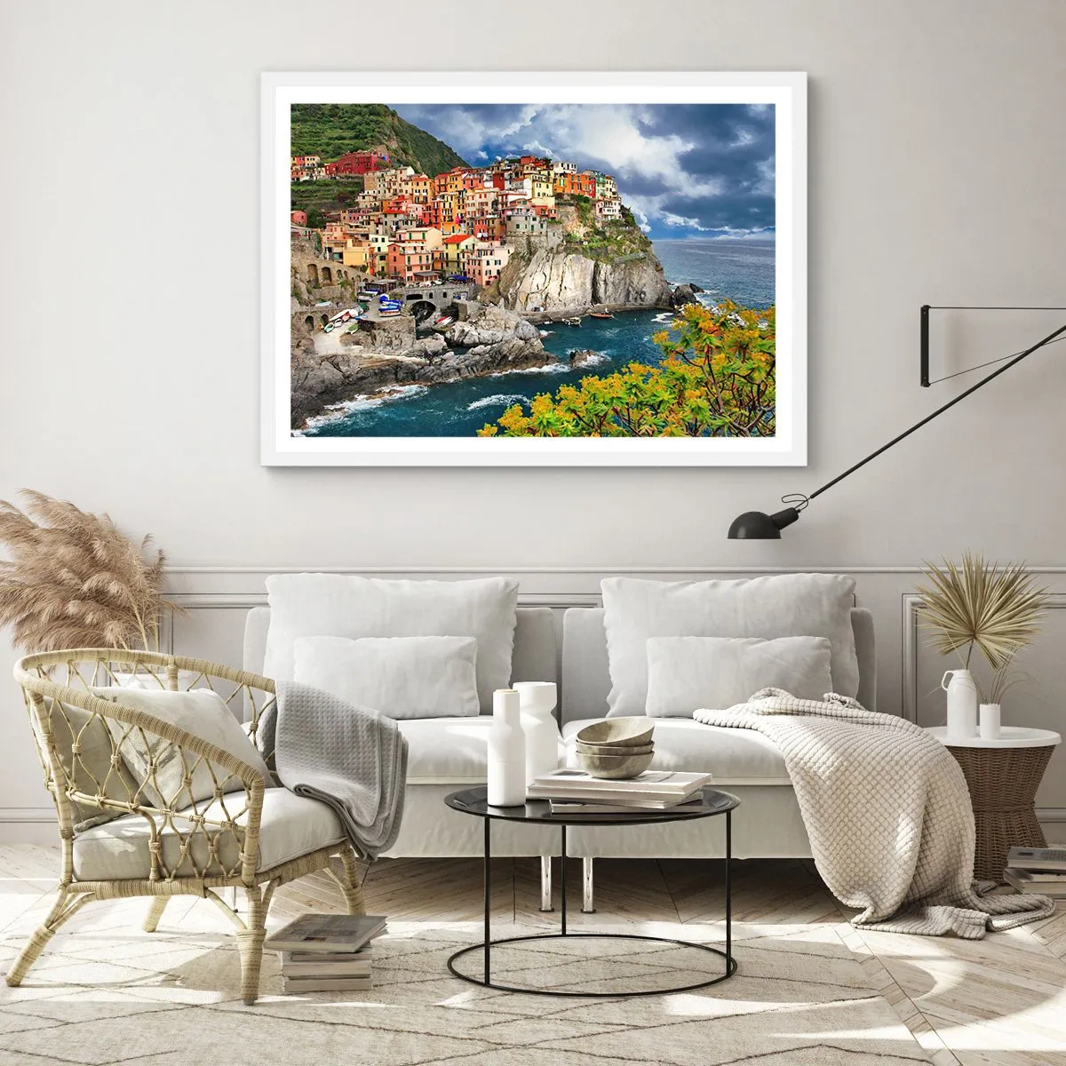 Poster în ramă albă - Îmbrățișați de stânci - 100x70 cm