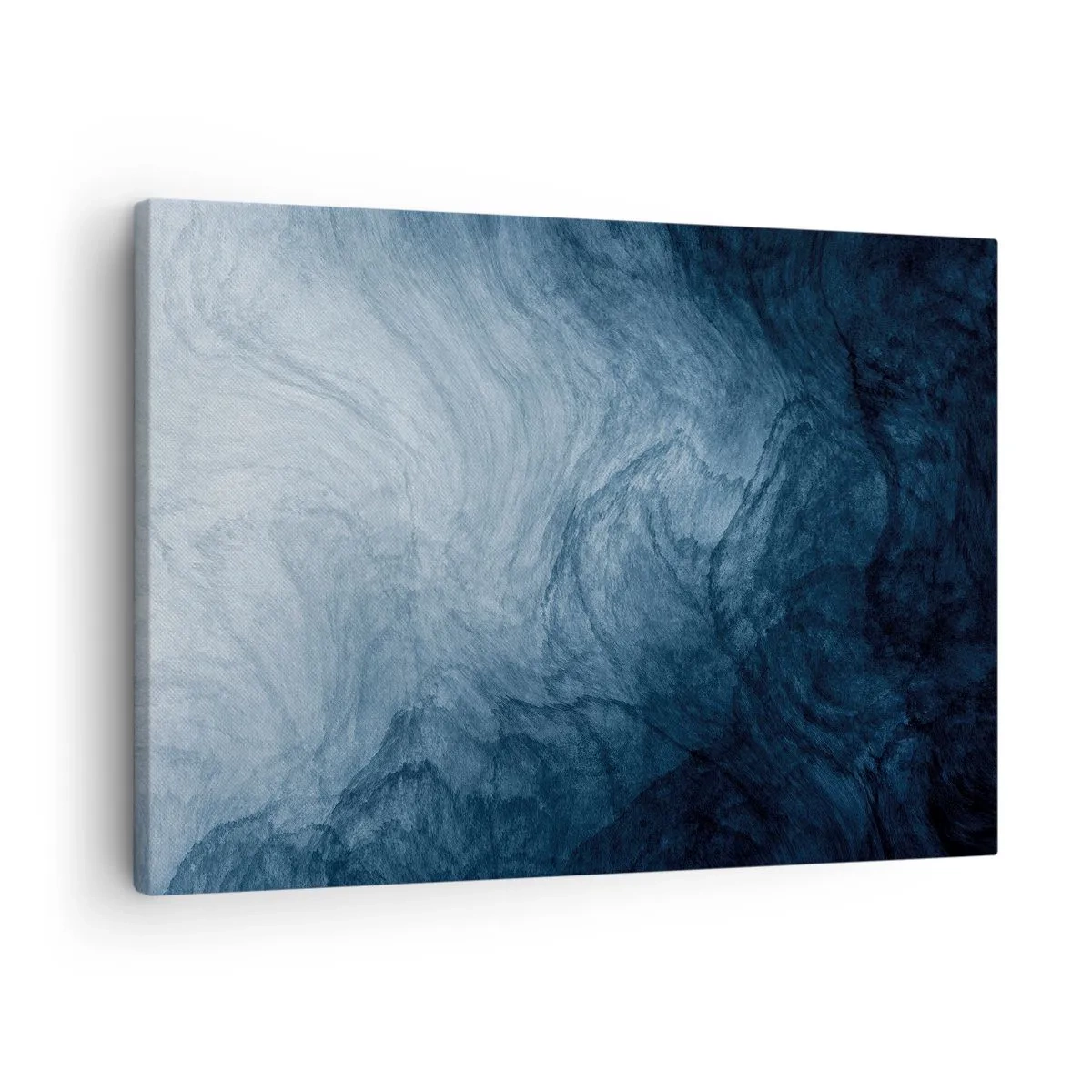 Tablou pe pânză Canvas - O compoziție abstractă în nuanțe de albastru și bleumarin. - 70x50cm - În adâncuri - Decorațiune modernă pentru perete pentru living și dormitor ARTTOR