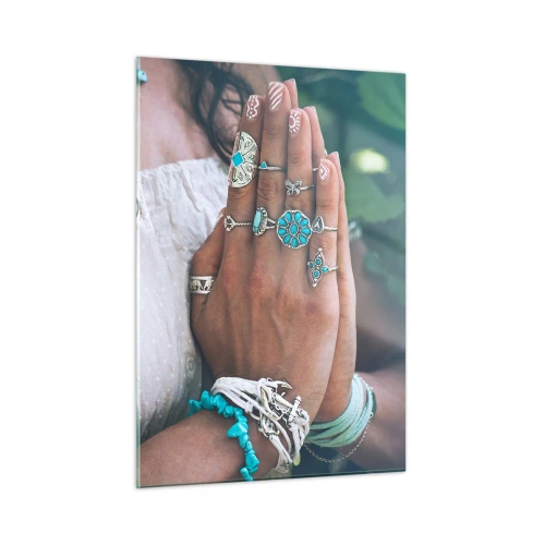 Tablou pe sticlă - Bine ați venit în centrul ființei - 50x70 cm