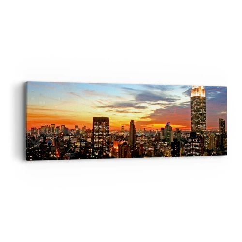 Tablou pe pânză - O noapte americană luminoasă - 90x30 cm