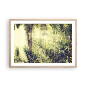 Poster în ramă de stejar deschis - Ardoare verde - 70x50 cm