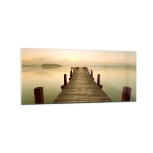 Tablou pe sticlă - Înainte de răsărit, zori, lumină - 120x50 cm