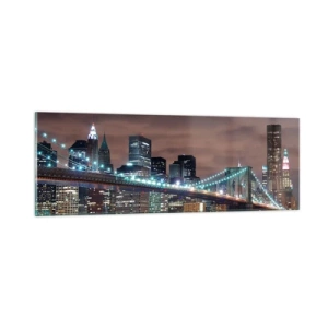 Tablou pe sticlă - Luminile marelui oraș - 90x30 cm