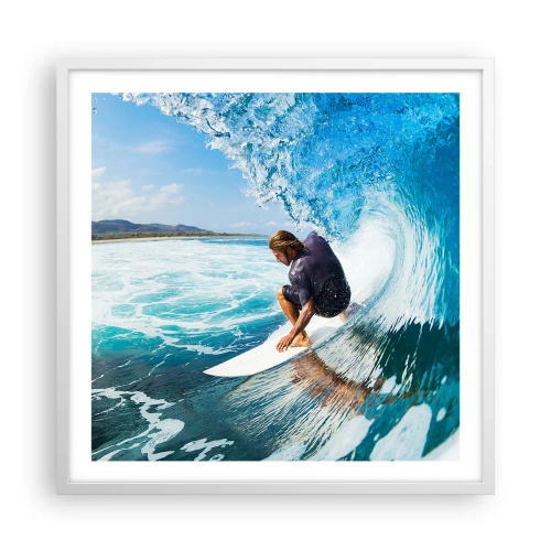 Poster în ramă albă - Dansând cu valurile - 60x60 cm