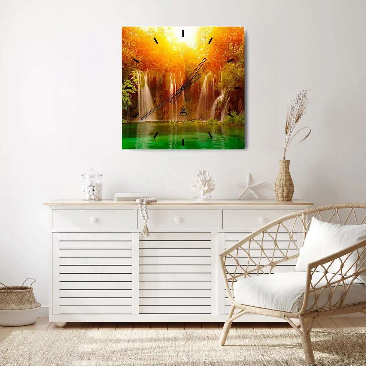 Ceas de perete - Ceas pe sticlă - La soare și la umbră - 40x40 cm