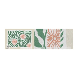 Mostră tapet Premium Canvas - Înflorite în verde - Boho, Botanic, Flori - 100x30 cm