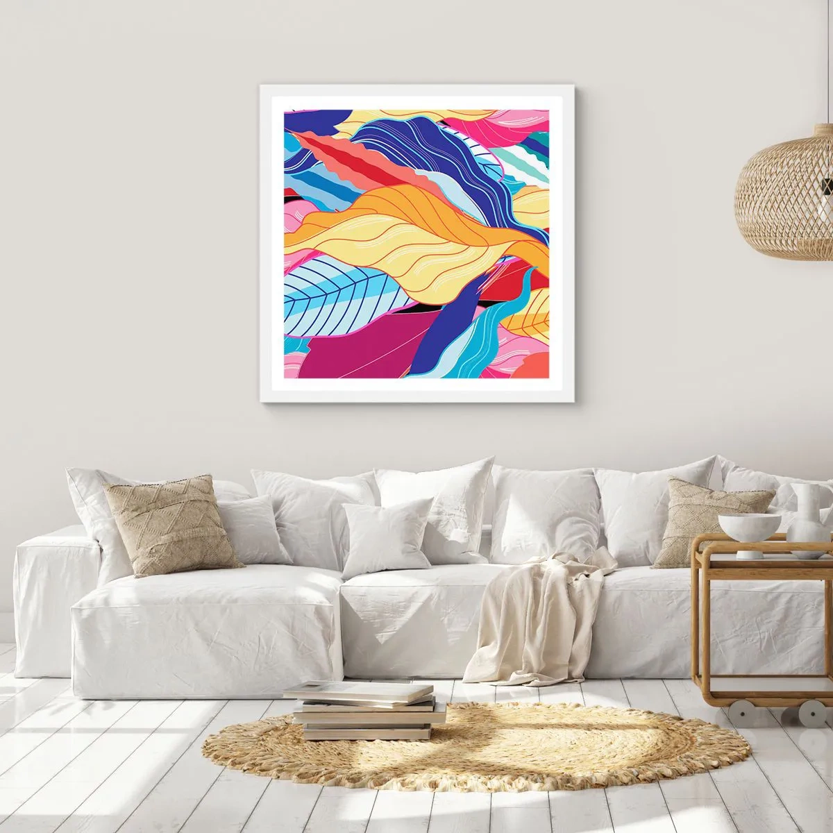 Poster în ramă albă - O dezordine colorată - 30x30 cm