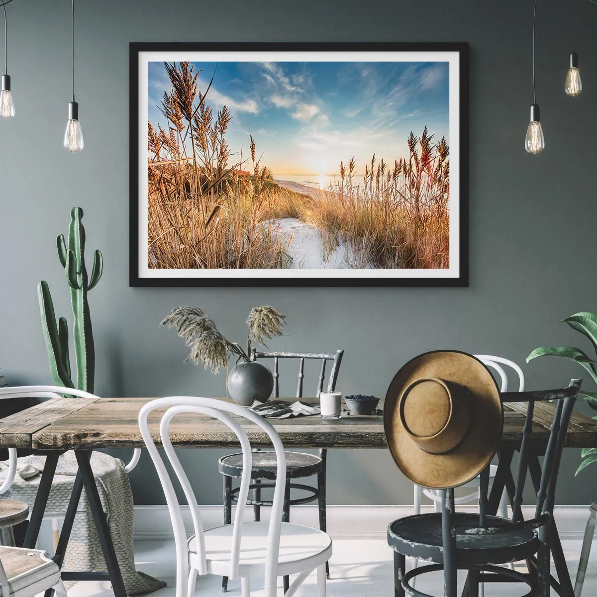 Poster în ramă neagră - Plaja de nord - 70x50 cm
