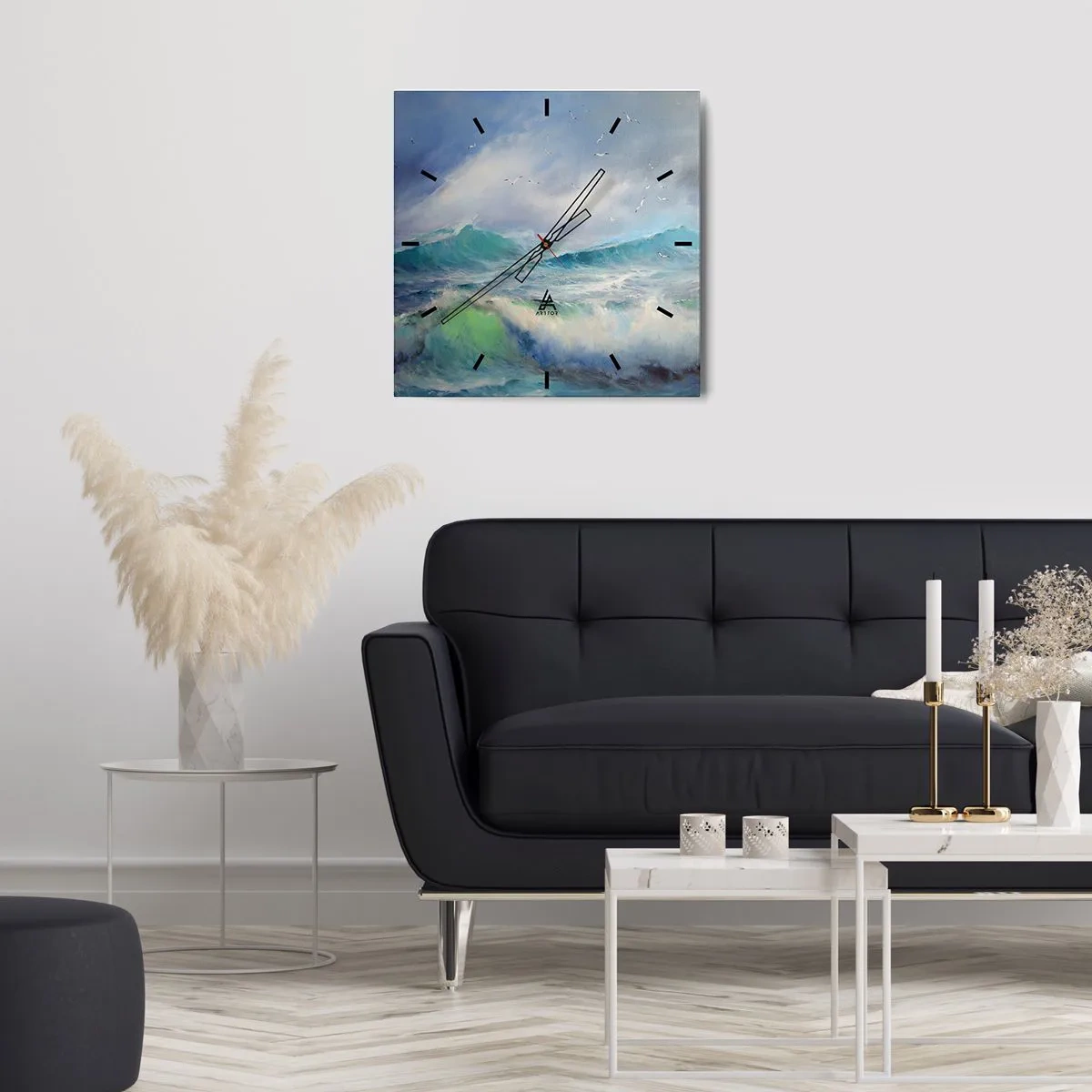 Ceas de perete - Ceas pe sticlă - Vârtejul a gemut de triumf... - 30x30 cm