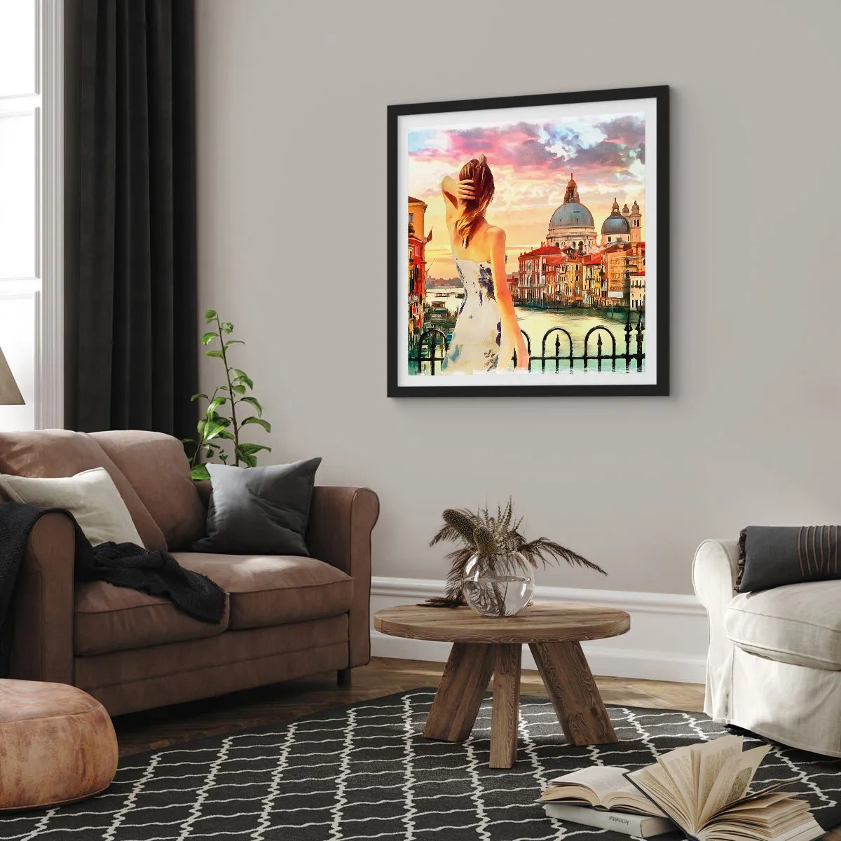 Poster în ramă neagră - Când vine vorba de aventură, doar în... - 60x60 cm