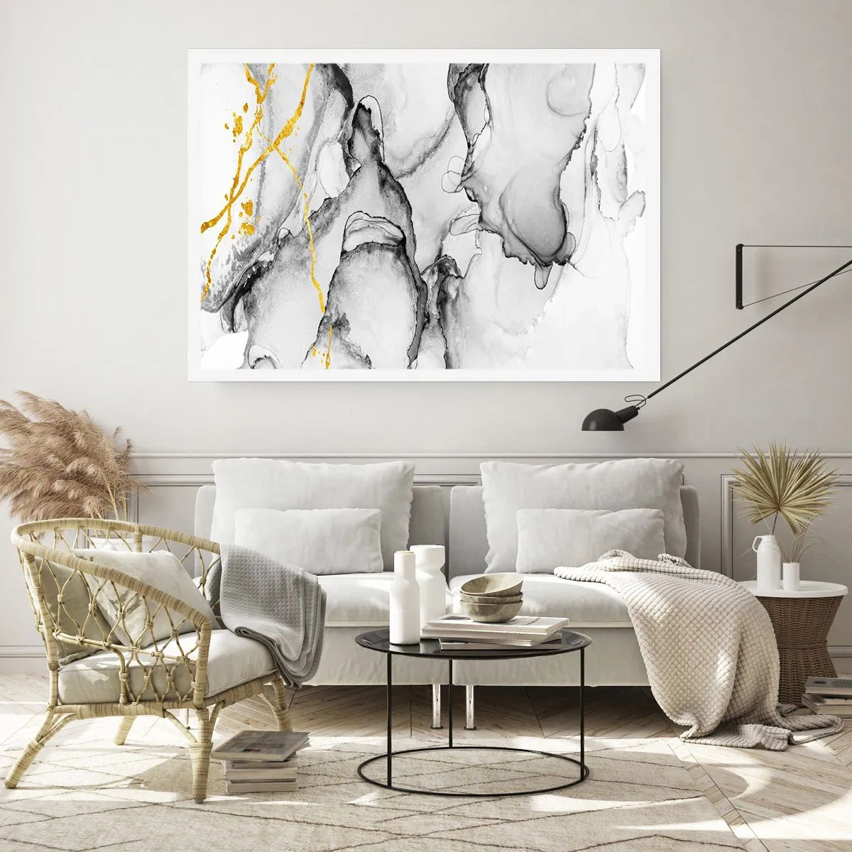 Poster - Compoziție cu motiv auriu - 70x50 cm