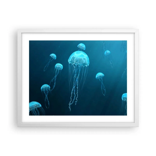 Poster în ramă albă - Dansul oceanic - 50x40 cm