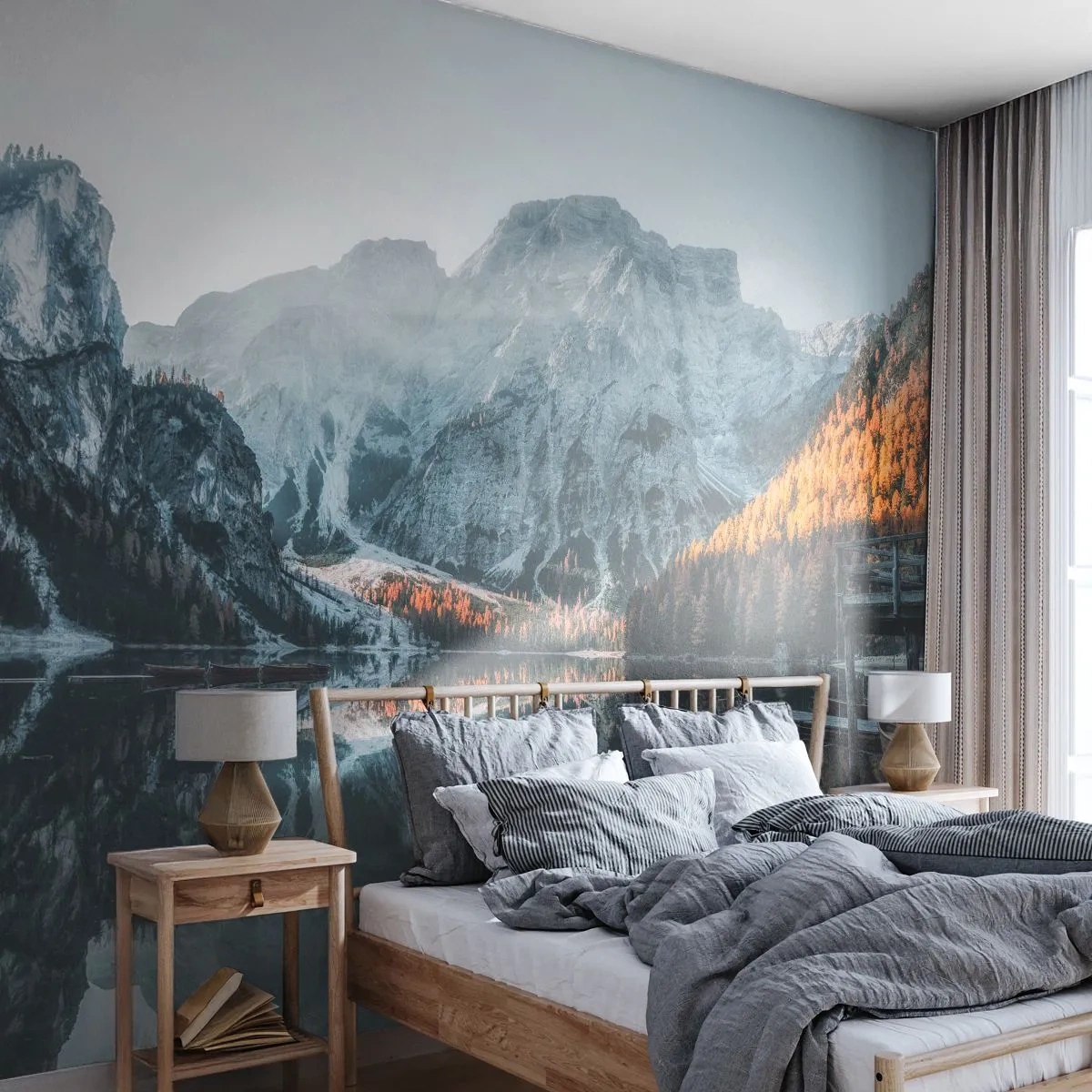 Tapet Standard Eco - Peisaj în oglindă - Peisaj, Munţi, Lac - 400x280 cm