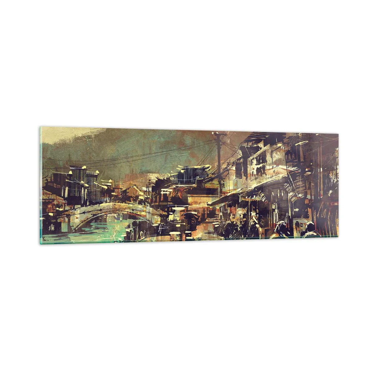 Tablou pe sticlă - Viața ca o bogăție de gri - 90x30 cm