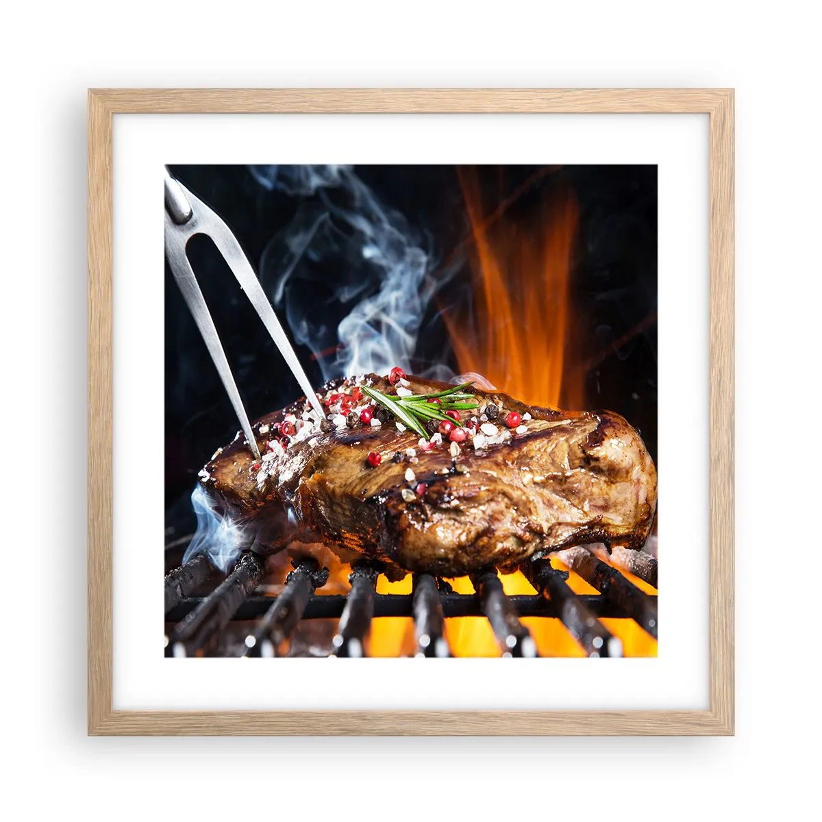 Poster în ramă de stejar deschis - Suculente și parfumate - 40x40 cm