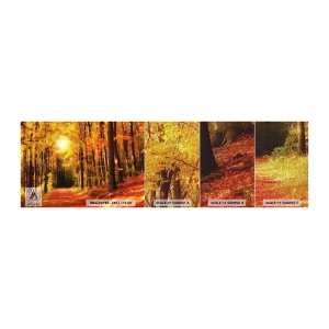 Mostră tapet Premium Canvas - Toamna de aur pe un drum forestier - Toamnă, pădure, Peisaj - 100x30 cm