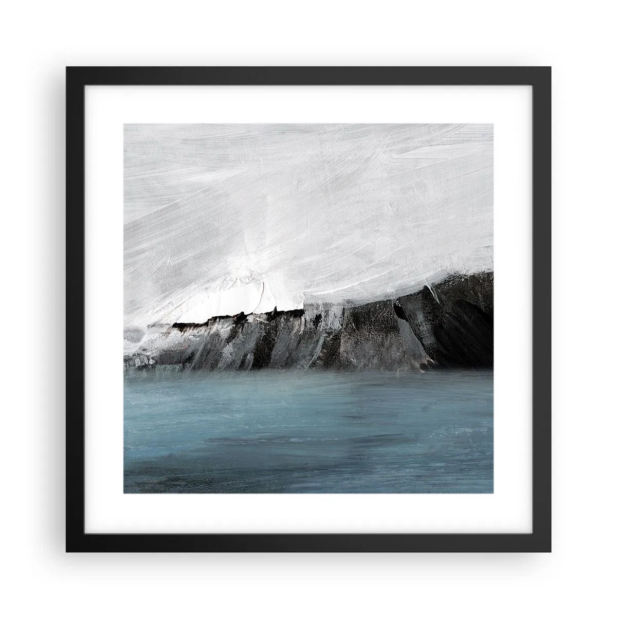 Poster în ramă neagră - Apă - pământ: lupta elementelor - 40x40 cm