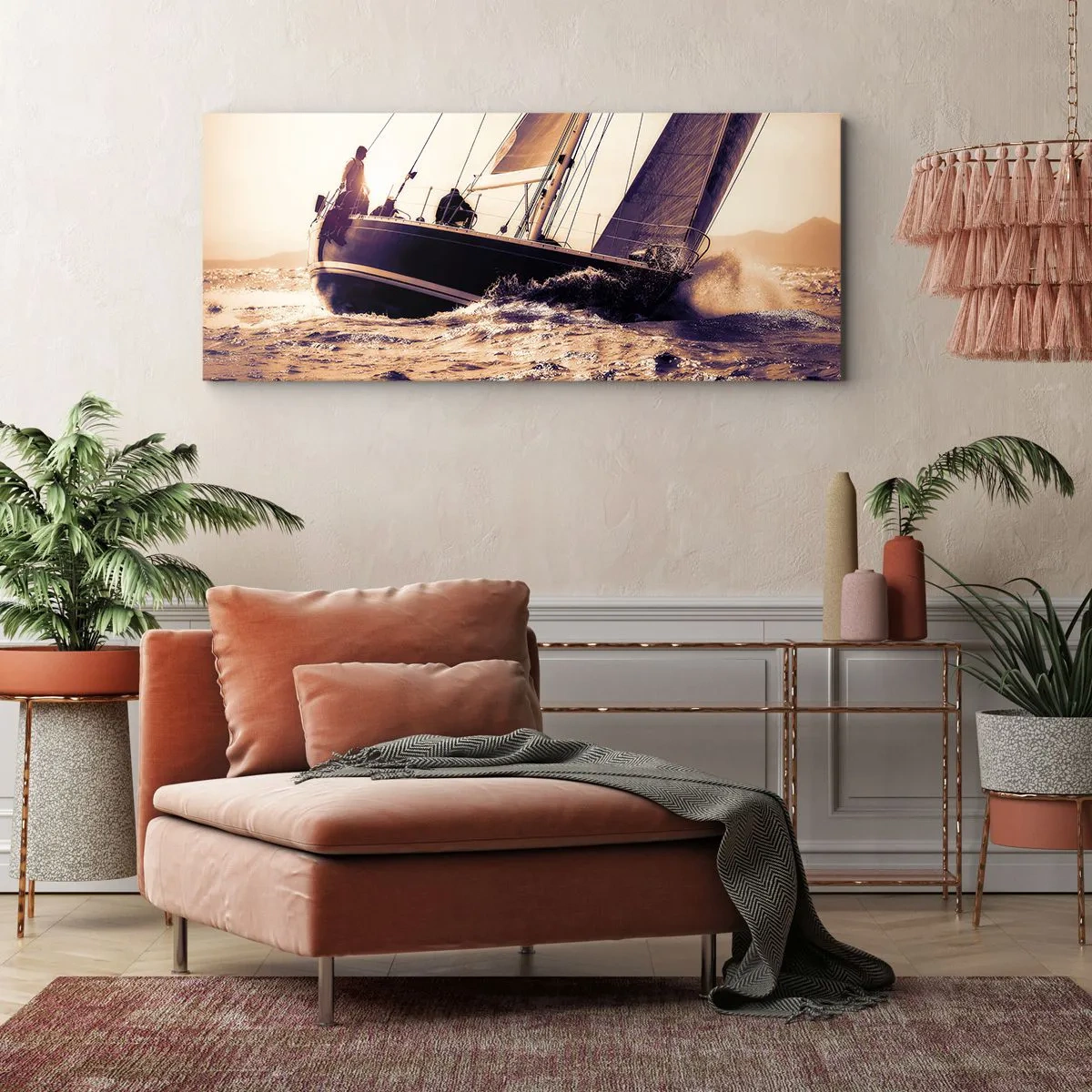 Tablou pe pânză - Pânzele sunt gata - 100x40 cm