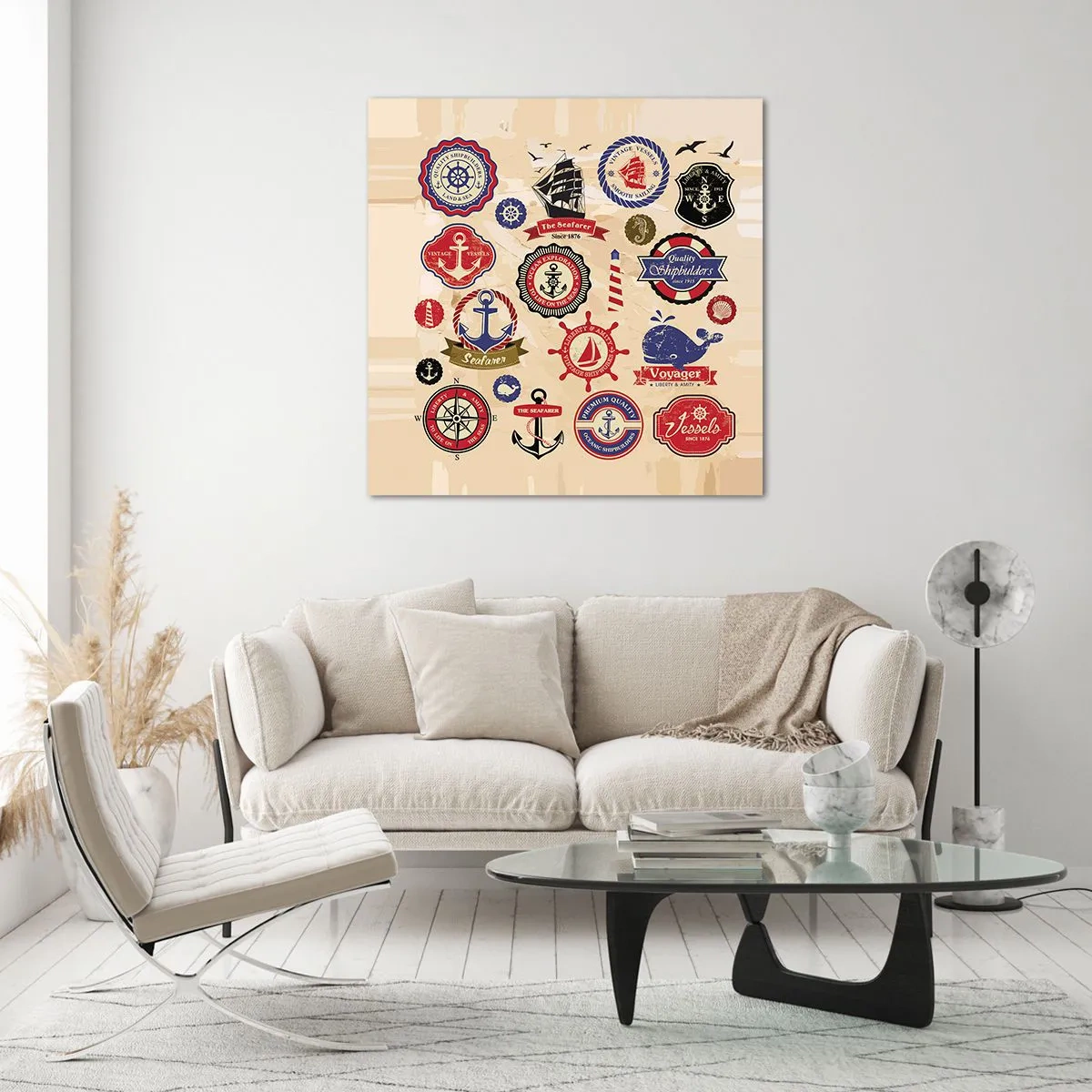 Tablou pe sticlă - Frăția navigării - 70x70 cm