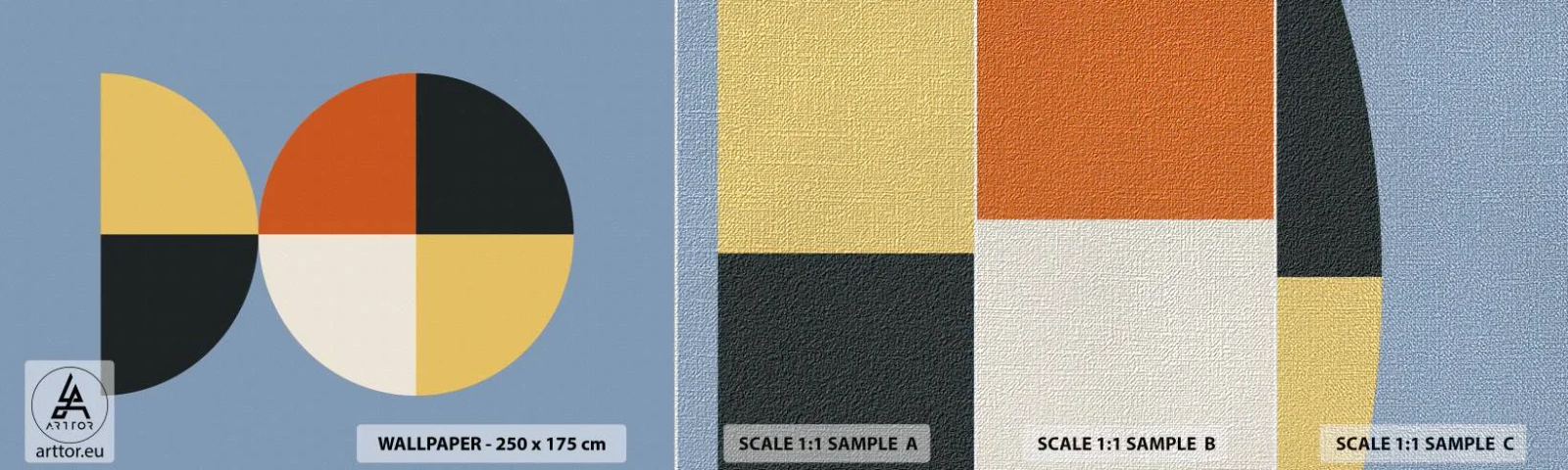 Mostră tapet Premium Canvas - Uită-te și numără - Abstracția, Grafică, Artă Modernă - 100x30 cm