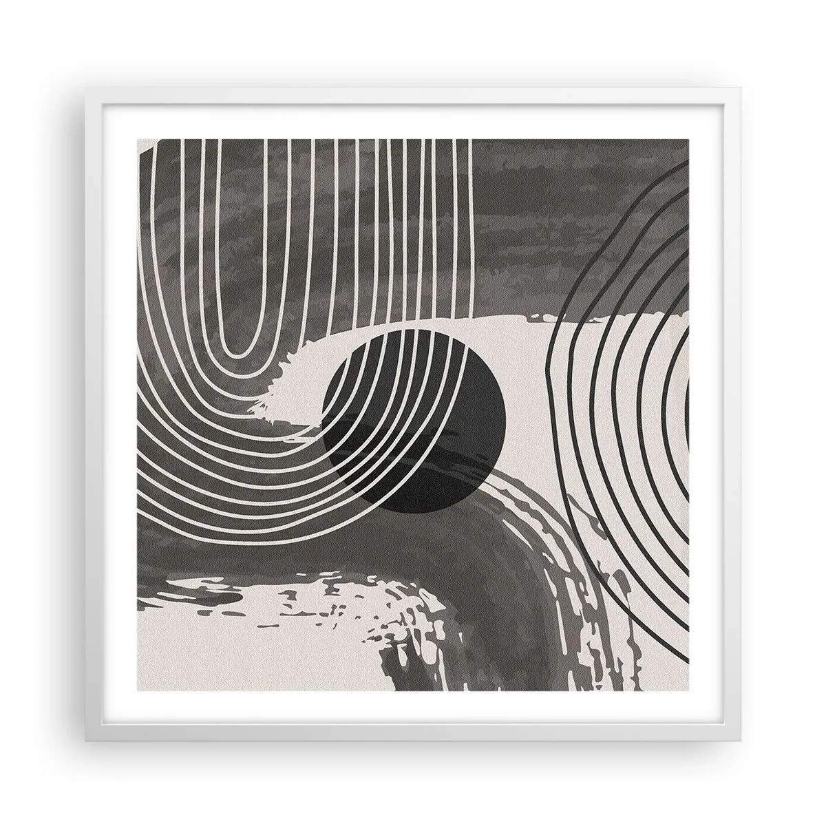 Poster în ramă albă - Ovalul câștigă - 60x60 cm