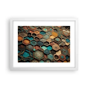 Poster în ramă albă - Ornamente arabe - o variație - 40x30 cm