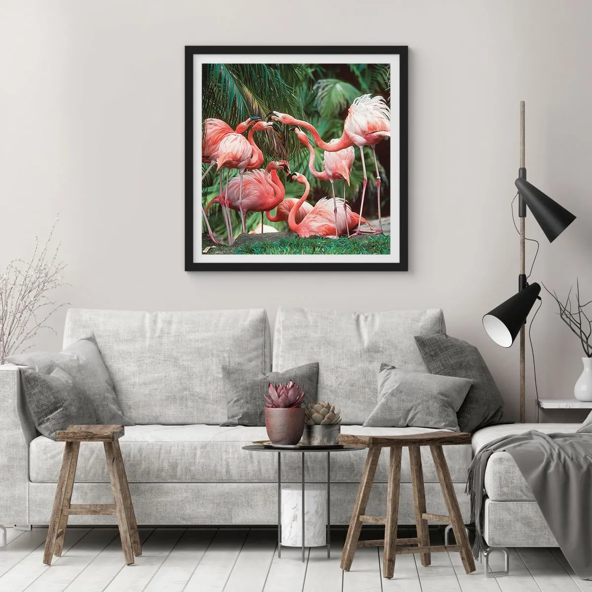 Poster în ramă neagră - Bârfa de după-amiază - 30x30 cm