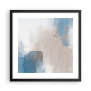 Poster în ramă neagră - Abstracție roz în spatele unui voal de albastru - 40x40 cm