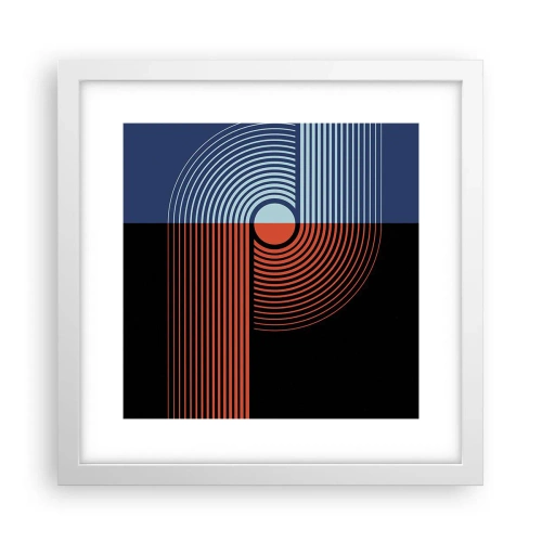 Poster în ramă albă - Într-o îmbrăţişare geometrică - 30x30 cm