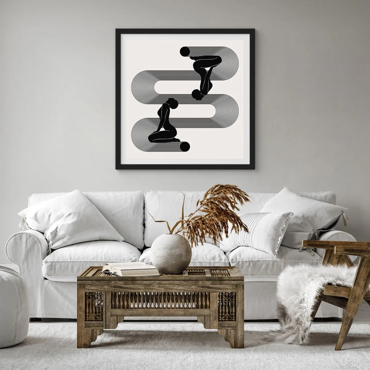 Poster în ramă neagră - Simetrie senzuală - 30x30 cm