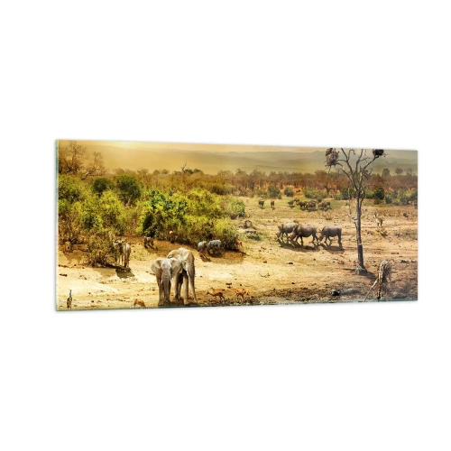 Tablou pe sticlă - "Și din Eden curgea un râu..." - 100x40 cm