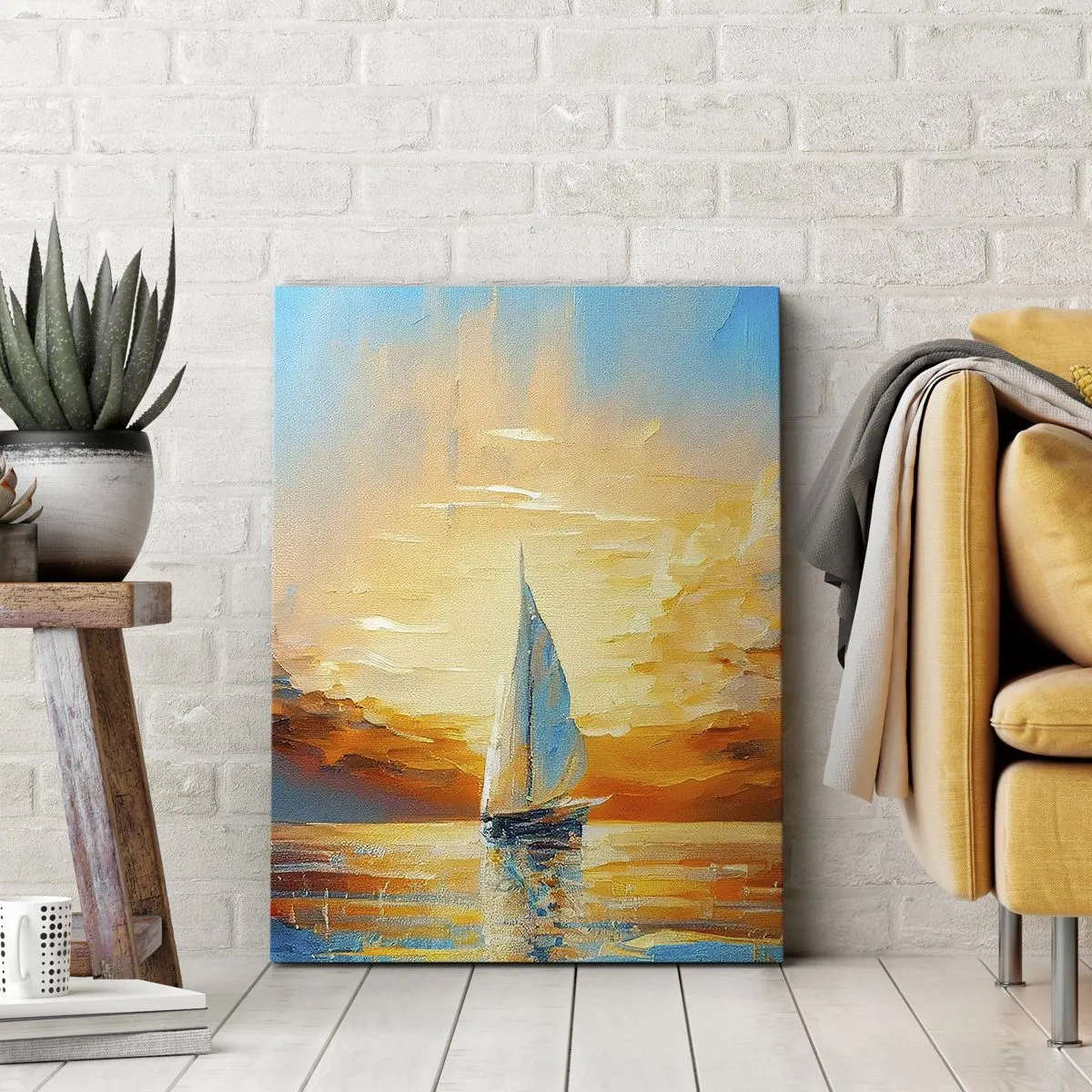 Tablou pe pânză - Navigare prin aur - 50x70 cm