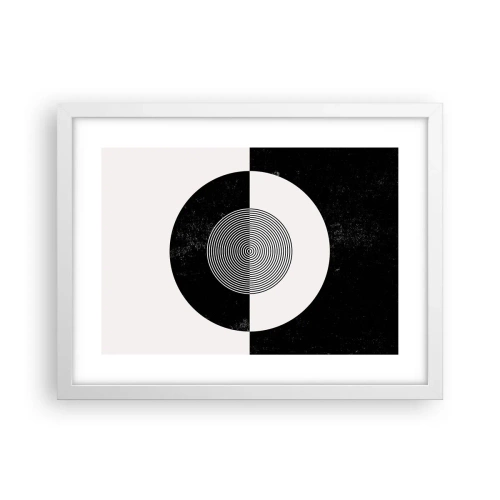 Poster în ramă albă - Armonie în alb și negru - 40x30 cm