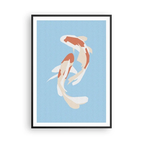 Poster în ramă neagră - Înot sincron spontan - 70x100 cm