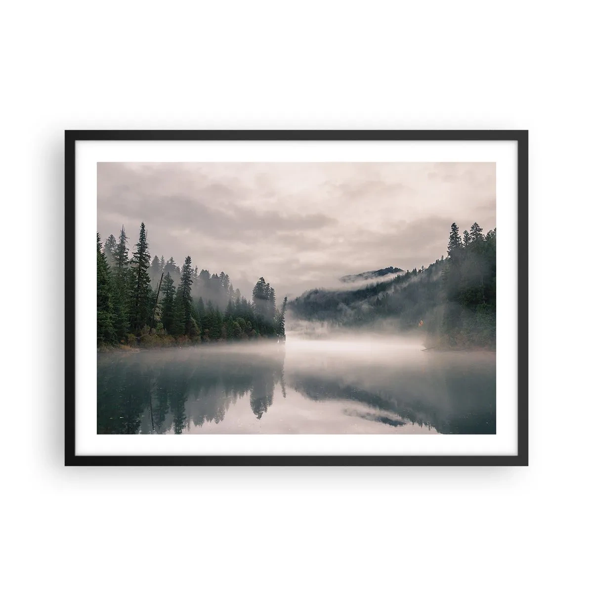 Poster în ramă neagră - În reverie, în ceață - 70x50 cm