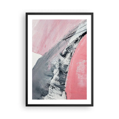 Poster în ramă neagră - O compoziție abstractă în nuanțe de roz și gri. - 50x70cm - Compoziție adaptată - Decorațiune modernă pentru perete pentru living și dormitor ARTTOR