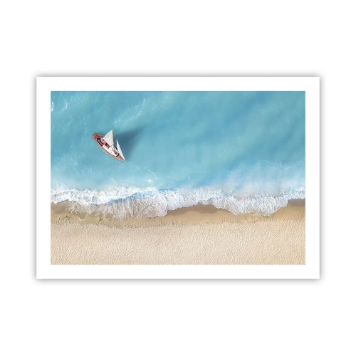 Poster - La frontieră dintre albastru și auriu - 70x50 cm