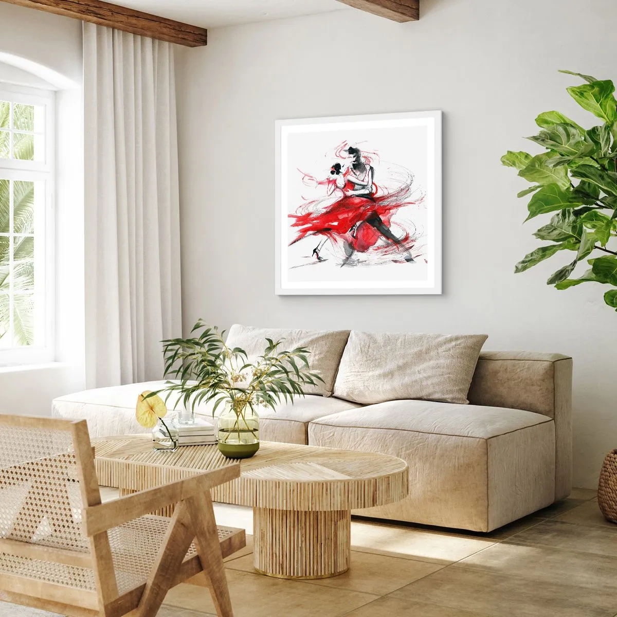 Poster în ramă albă - Tango - ritmul pasiunii - 40x40 cm