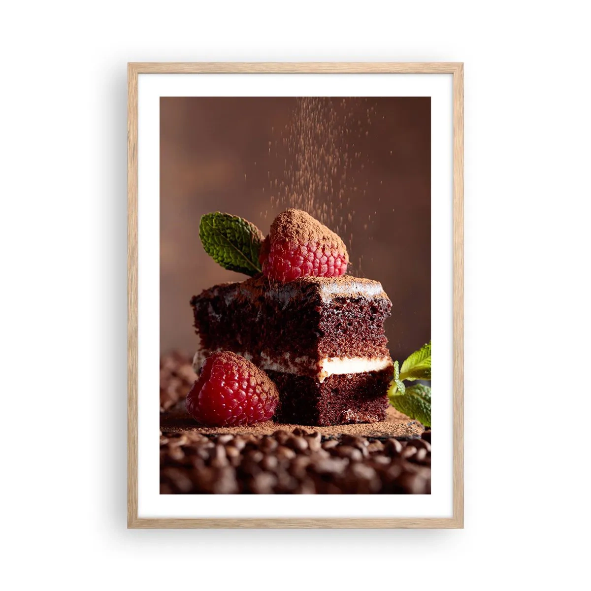 Poster în ramă de stejar deschis - Viața este dulce - 50x70 cm