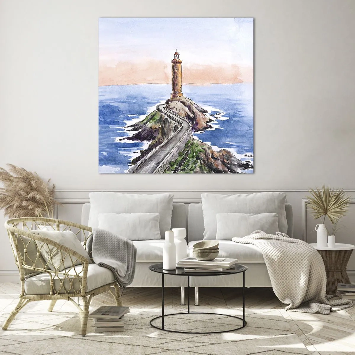 Tablou pe sticlă - Cu fața la mare - 50x50 cm