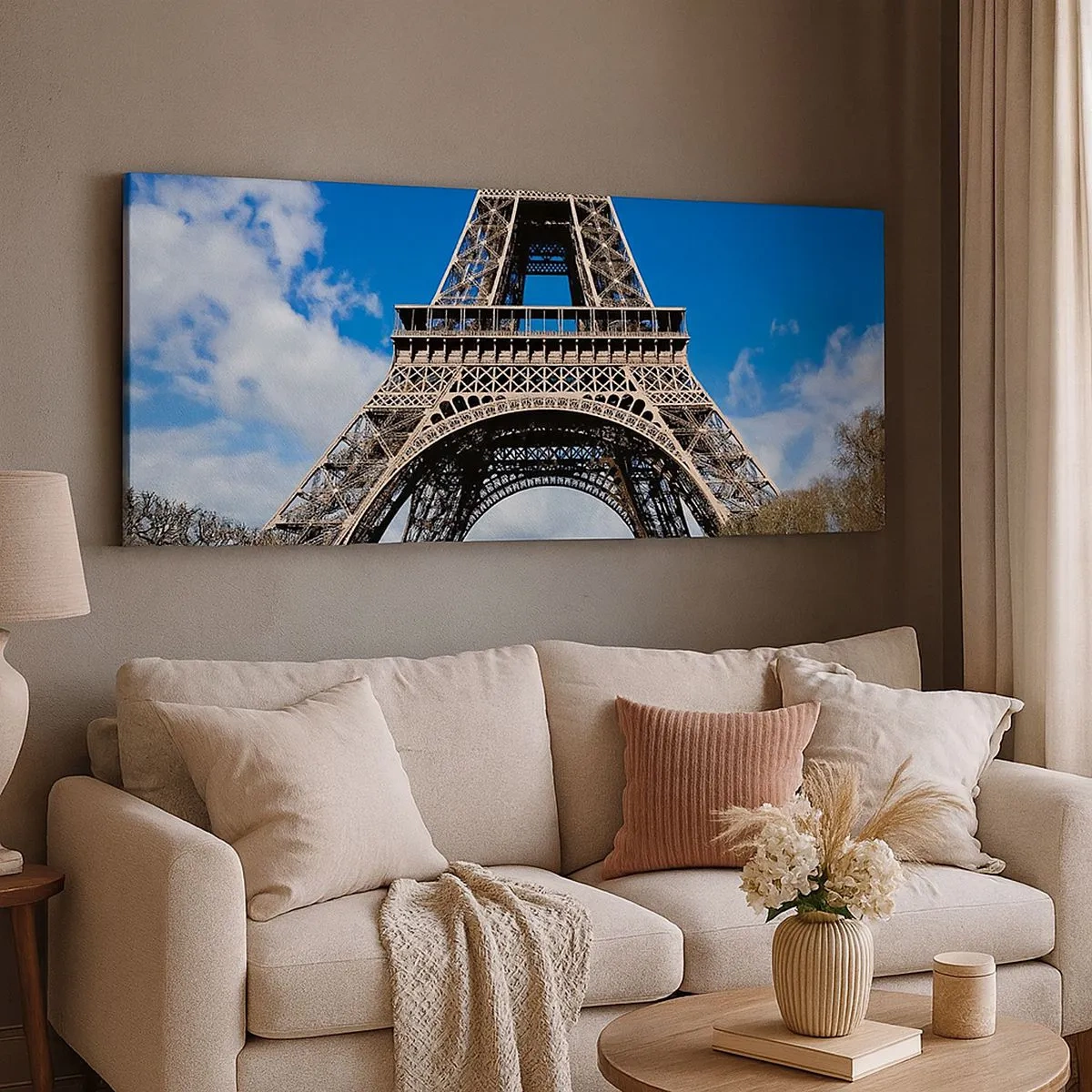 Tablou pe pânză - Întregul Paris la picioarele ei - 100x40 cm