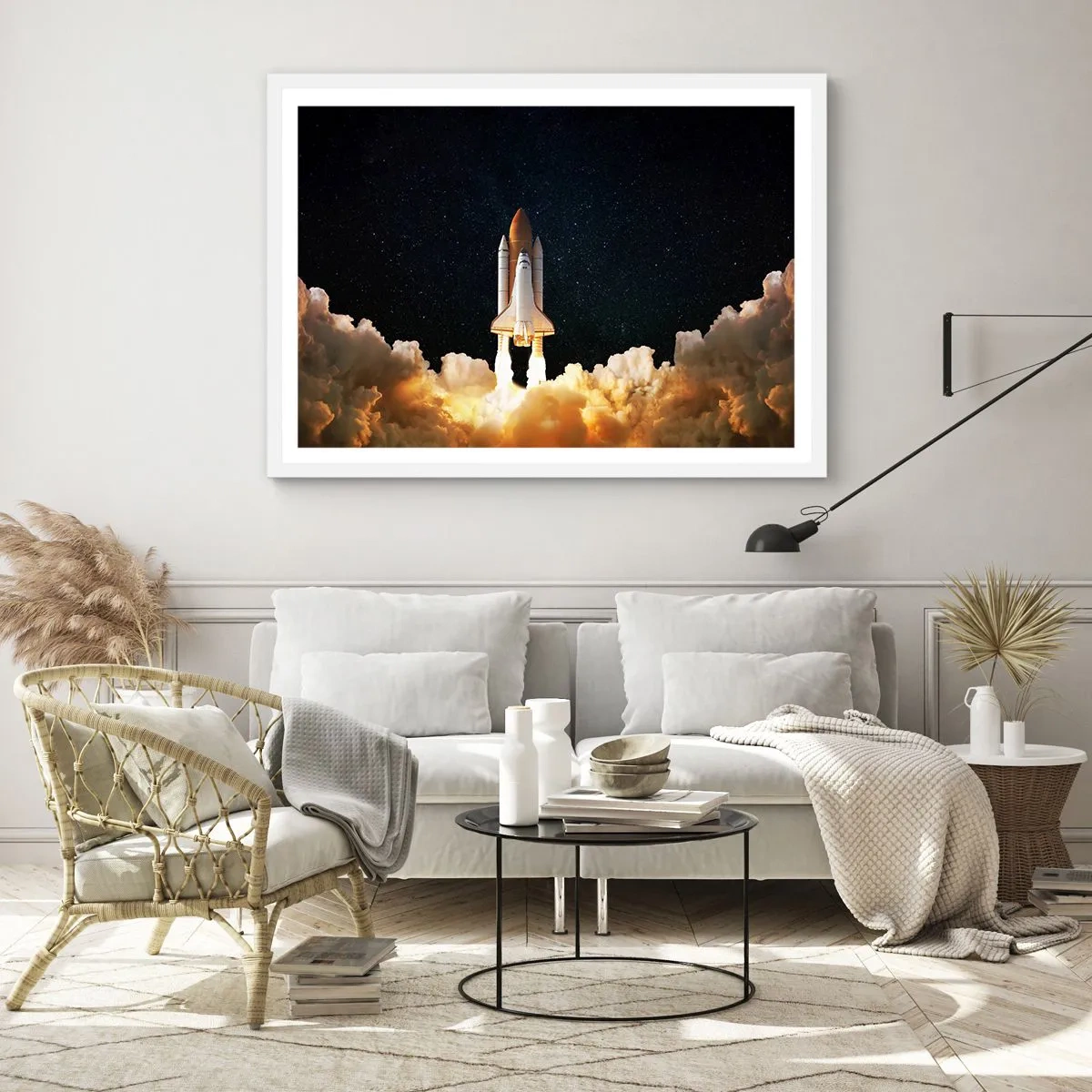 Poster în ramă albă - Ad astra! - 100x70 cm