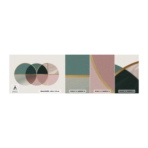 Mostră tapet autocolant Deluxe Sticker - Roată cu roată… - Abstracția, Bucată, Model modern - 100x30 cm